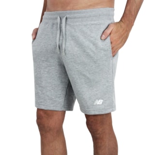 Bermuda de Moletom New Balance Essentials Cinza