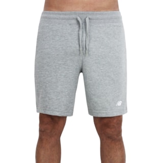 Bermuda de Moletom New Balance Essentials Cinza