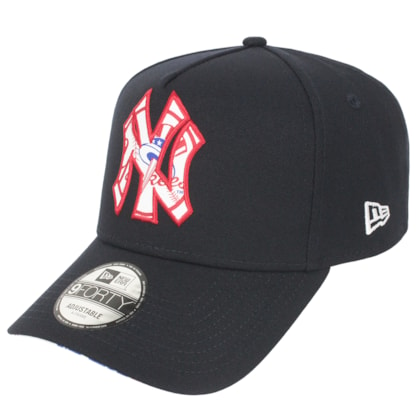 Boné New Era 9FORTY A-Frame MLB New York Yankees World Of Logos Navy