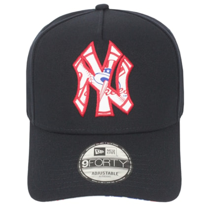 Boné New Era 9FORTY A-Frame MLB New York Yankees World Of Logos Navy