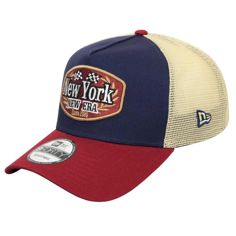 Boné New Era 9Forty A-Frame Trucker Snapback All Core Patch Navy Maroon