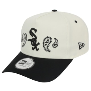Boné New Era 9Forty Chicago White Sox Paisley Off White Importado