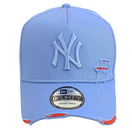 Boné New Era 9Forty Destroyed MLB New York Yankees Strapback Blue