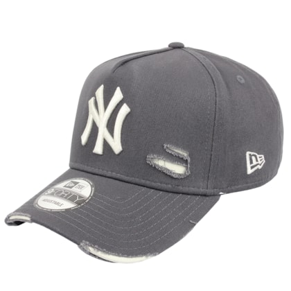 Boné New Era 9Forty Destroyed MLB New York Yankees Strapback Grey