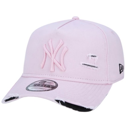 Boné New Era 9Forty Destroyed MLB New York Yankees Strapback Rosa Boné New Era 9Forty Destroyed MLB New York Yankees Strapback Rosa