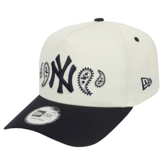 Boné New Era 9Forty New York Yankees Paisley Off White Importado