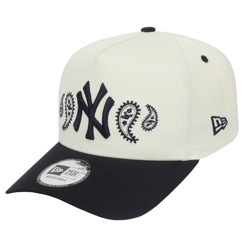 Boné New Era 9Forty New York Yankees Paisley Off White Importado
