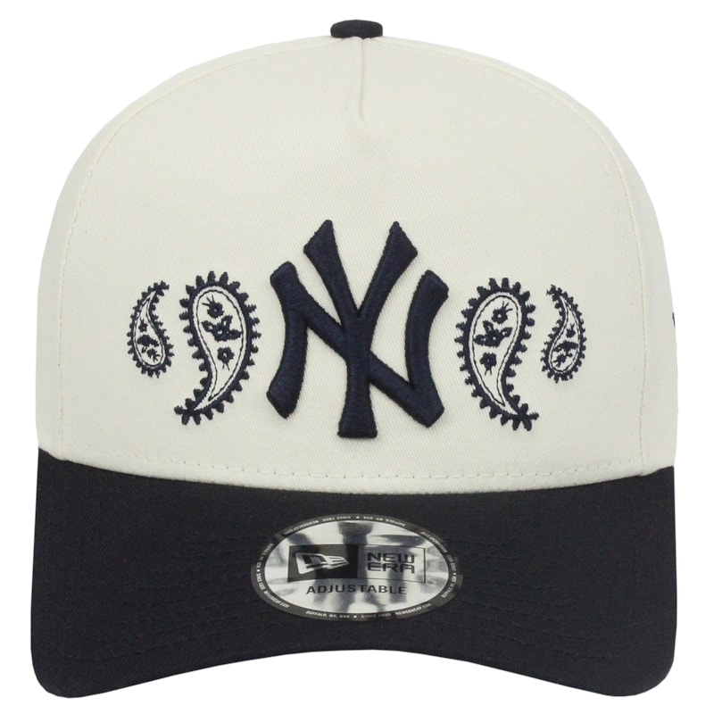 Boné New Era 9Forty New York Yankees Paisley Off White Importado