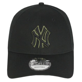 Boné New Era 9Forty Team Outiline New York Yankees Black Green Importado