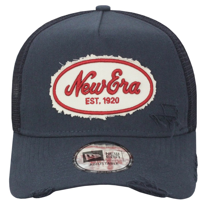 Boné New Era Canvas Distress Trucker Navy Importado