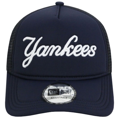 Boné New Era Script Trucker New York Yankees Navy