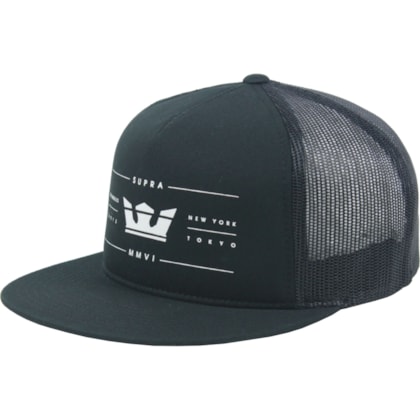 Boné Supra Renowned Trucker Black Boné Supra Renowned Trucker Black