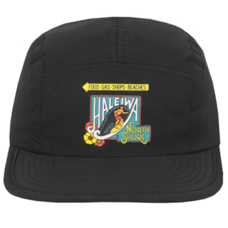 Boné Surf Alive Five Panel Haleiwa Black