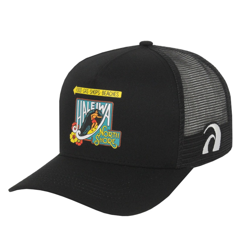 Boné Surf Alive Haleiwa Trucker Black