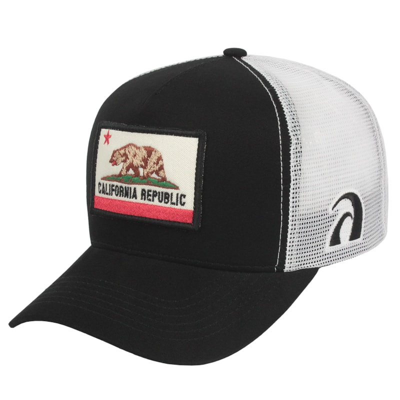 Boné Surf Alive Trucker California Republic Patch Preto