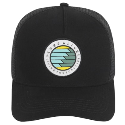 Boné Surf Alive Trucker Waves Preto