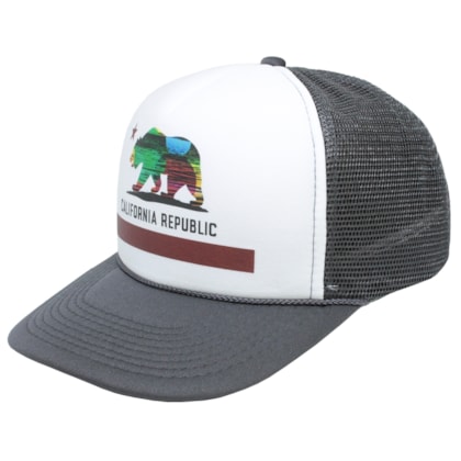 Boné Trucker Surf Alive California Republic Charcoal Boné Trucker Surf Alive California Republic Charcoal