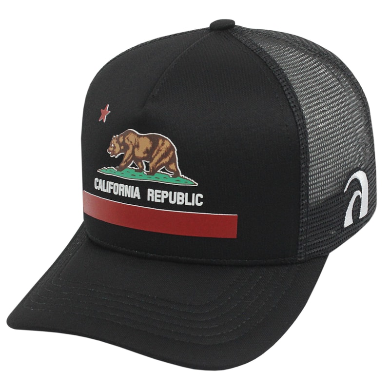 Boné Trucker Surf Alive California Republic Preto