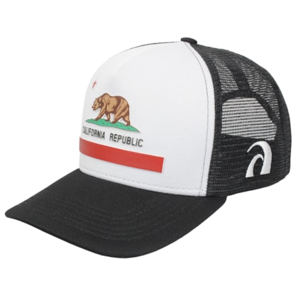 Boné Trucker Surf Alive California Republic Preto Boné Trucker Surf Alive California Republic Preto