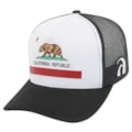 Boné Trucker Surf Alive California Republic Preto e Branco