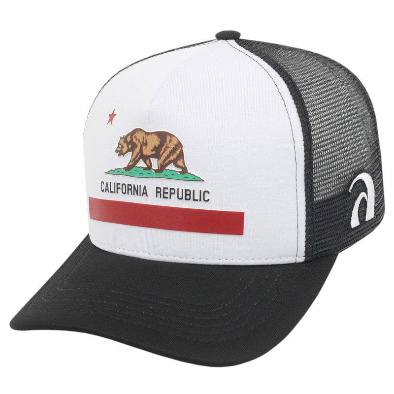 Boné Trucker Surf Alive California Republic Preto e Branco