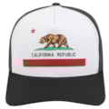 Boné Trucker Surf Alive California Republic Preto e Branco