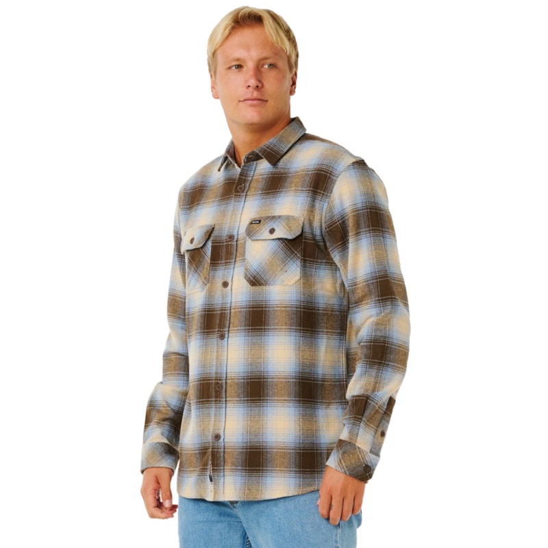 Camisa Rip Curl Count Flannel Brown Blue Importada