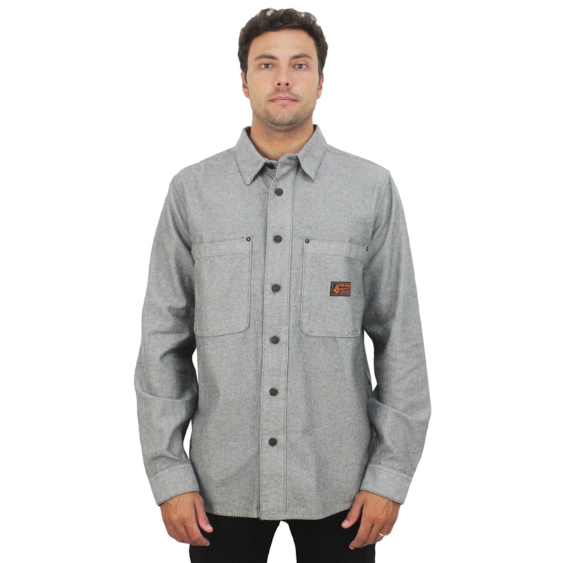 Camisa Volcom Levelstone Workwear Antique Black Importada