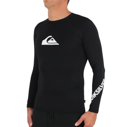 Camiseta de Lycra Quiksilver Manga Longa All Time Black