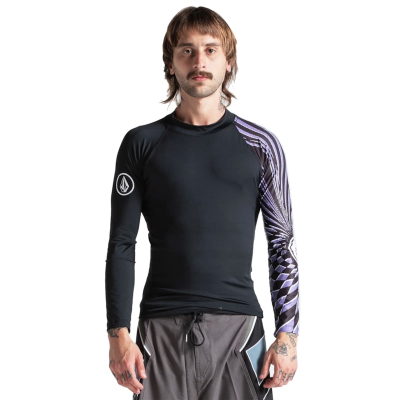Camiseta de Lycra Volcom Spiral Stone Preta