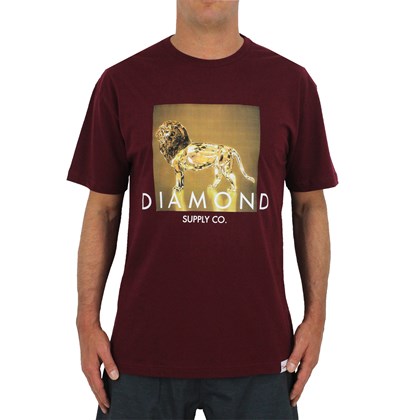 Camiseta Diamond Geo Lion Burgundy