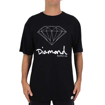 Camiseta Extra Grande Diamond OG Sign Black