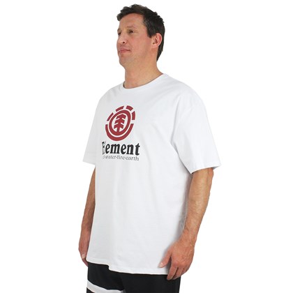 Camiseta Extra Grande Element Vertical Logo Branca