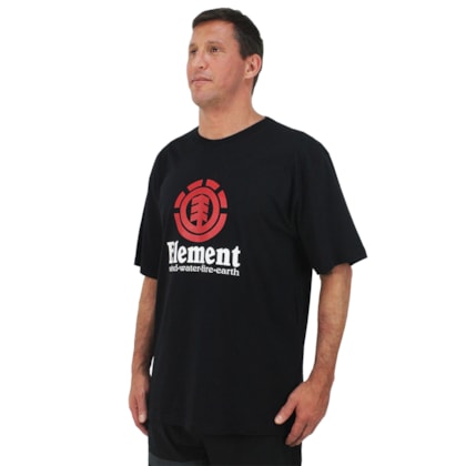 Camiseta Extra Grande Element Vertical Preta Camiseta Extra Grande Element Vertical Preta