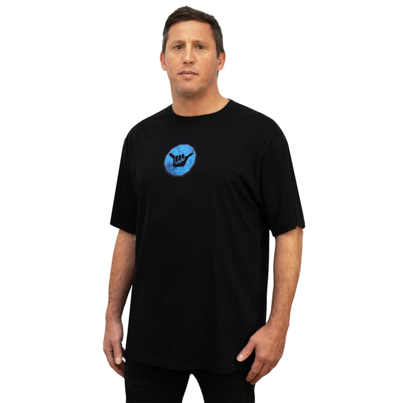 Camiseta Extra Grande Hang Loose Sign Preta