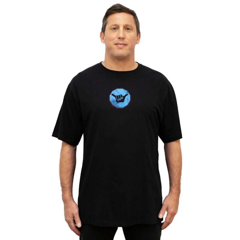Camiseta Extra Grande Hang Loose Sign Preta