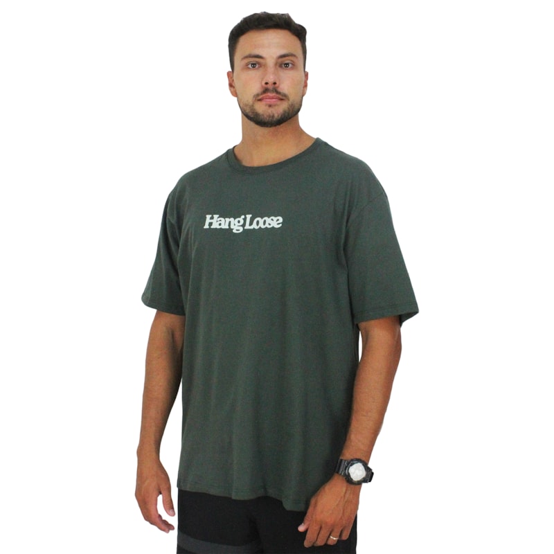 Camiseta Extra Grande Hang Loose Typo Verde