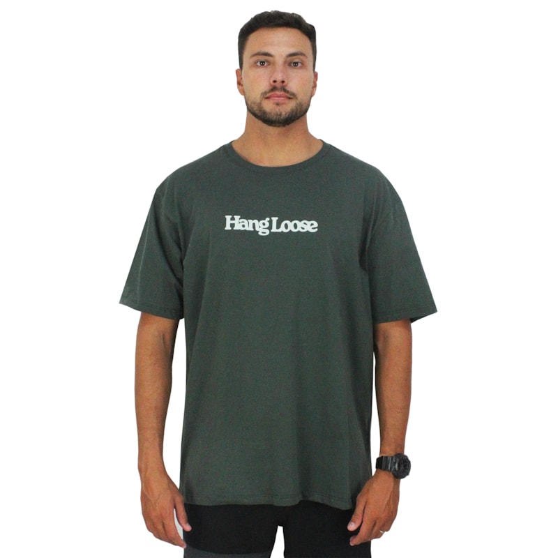 Camiseta Extra Grande Hang Loose Typo Verde