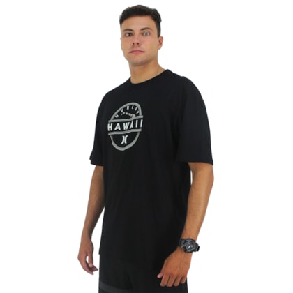 Camiseta Extra Grande Hurley Hawaii Black Camiseta Extra Grande Hurley Hawaii Black