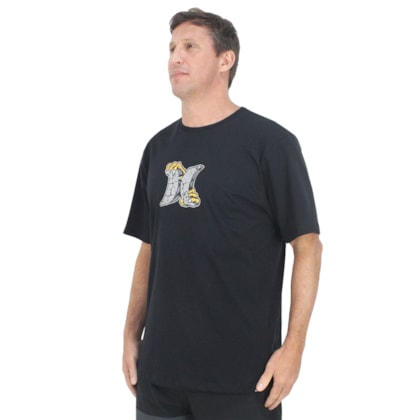 Camiseta Extra Grande Hurley Icon Monster Over Black