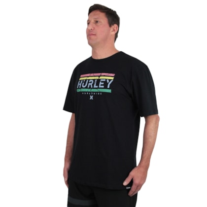 Camiseta Extra Grande Hurley Jam Over Preta Camiseta Extra Grande Hurley Jam Over Preta