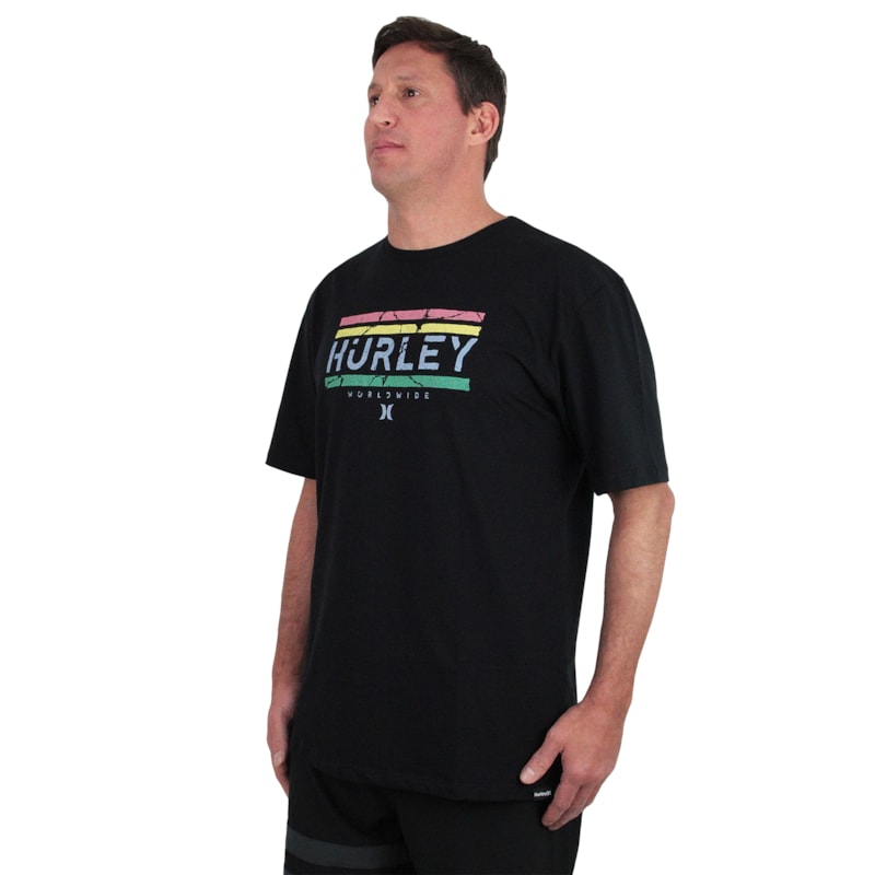 Camiseta Extra Grande Hurley Jam Over Preta