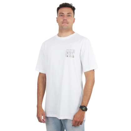 Camiseta Extra Grande Hurley Stamp Over White