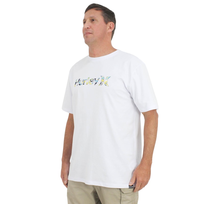 Camiseta Extra Grande Hurley Surf Noise White