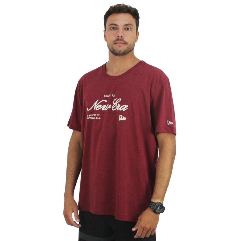 Camiseta Extra Grande New Era Heritage Branded Dark Red