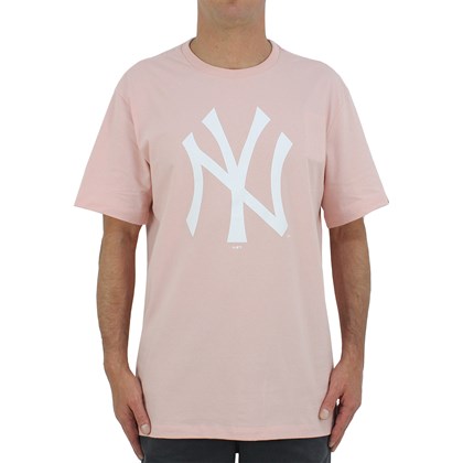 Camiseta Extra Grande New Era MLB Essentials New York Yankees Pink