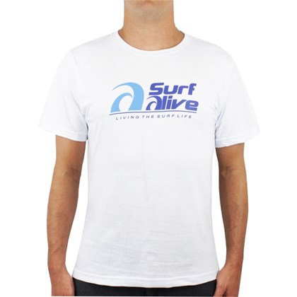 Camiseta Extra Grande Surf Alive Logo Branca