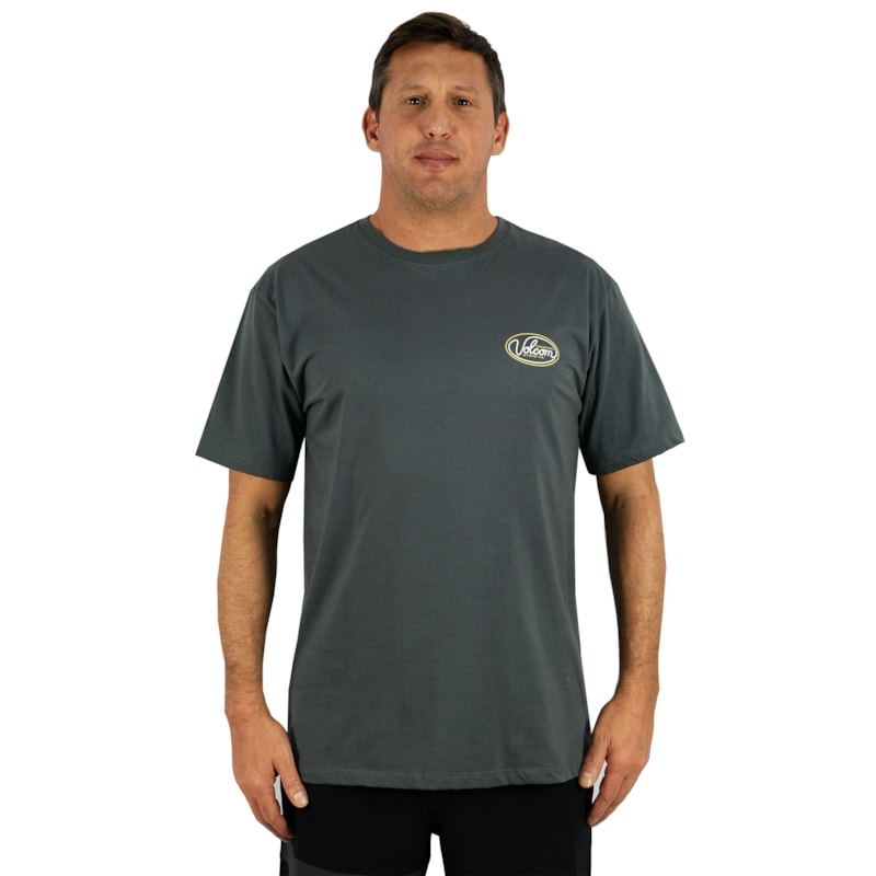 Camiseta Extra Grande Volcom Clean Sweep Lead Gray