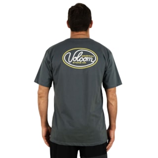 Camiseta Extra Grande Volcom Clean Sweep Lead Gray