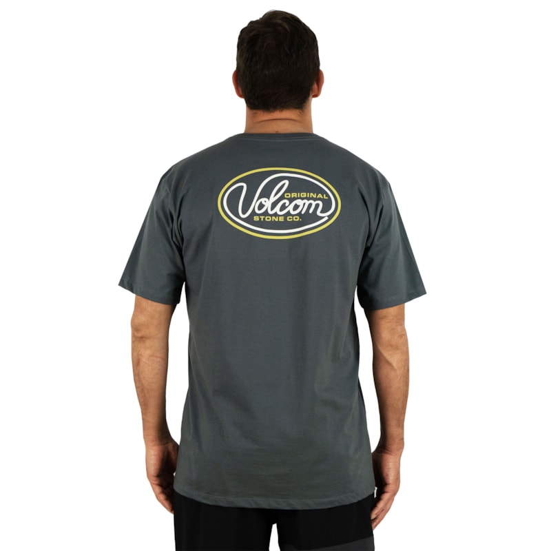 Camiseta Extra Grande Volcom Clean Sweep Lead Gray